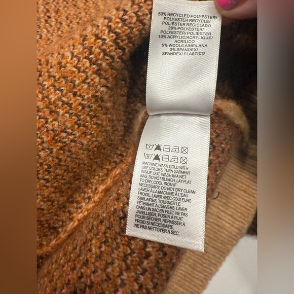 Lucky Brand Brown and Tan Knit Horse Design Cardigan Women’s XL NWT - Picture 9 of 11